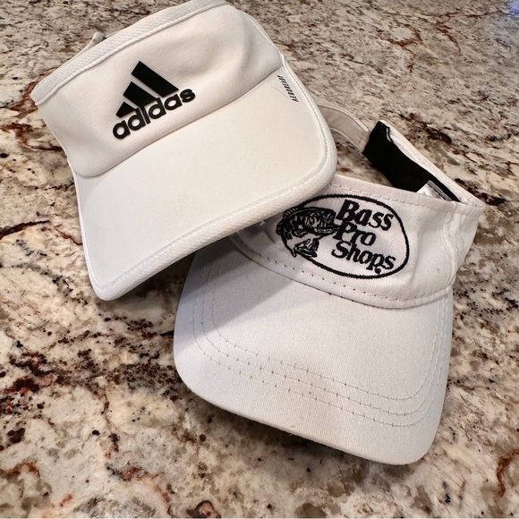 Adidas women’s white visor bass pro shops white visor lot of 2 tennis golf sun